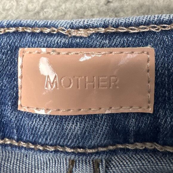 Mother The Hustler Ankle Fray Jeans Healing Jar Size 26 Crop Flare Designer - Picture 9 of 12